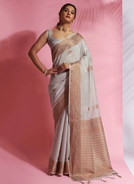 Gray Colour Aarna Silk Rajyog New Latest Designer Ethnic Wear Cotton Saree Collection 7104